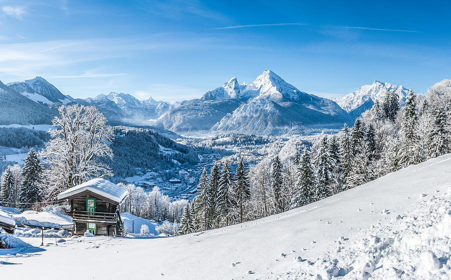 Snowy landscape in the Alps Photograph by JR Photography