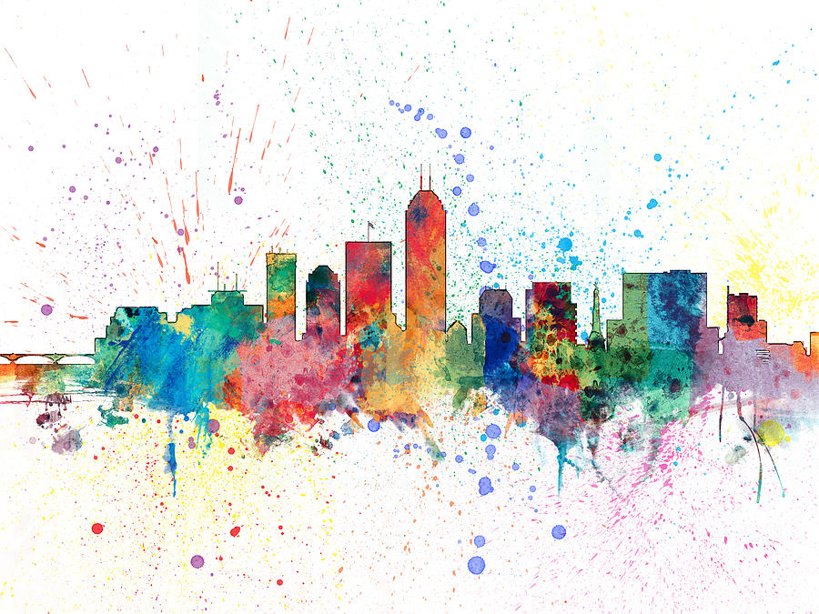 Indianapolis Indiana Skyline #6 Digital Art by Michael Tompsett