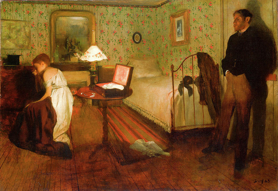 Bed Painting - Interior  #6 by Edgar Degas
