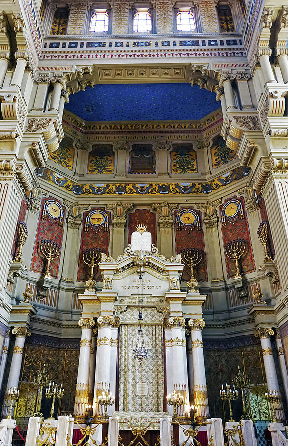 Interior Of The Tempio Maggiore di Roma or the Great Synagogue Of Rome In Rome Italy #6 Photograph by Rick Rosenshein