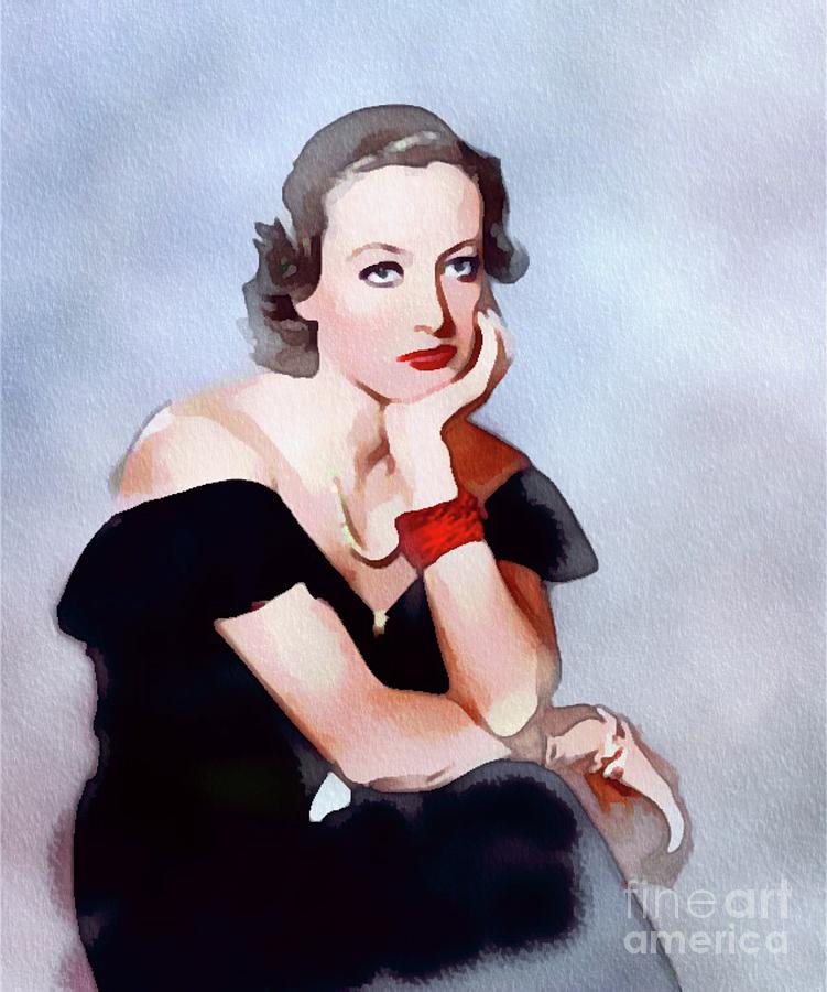 Joan Crawford, Vintage Actress Painting by Esoterica Art Agency Fine