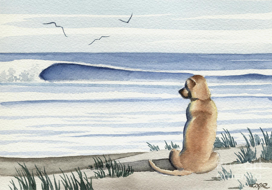 Beach Painting - Labrador Retriever  #5 by David Rogers