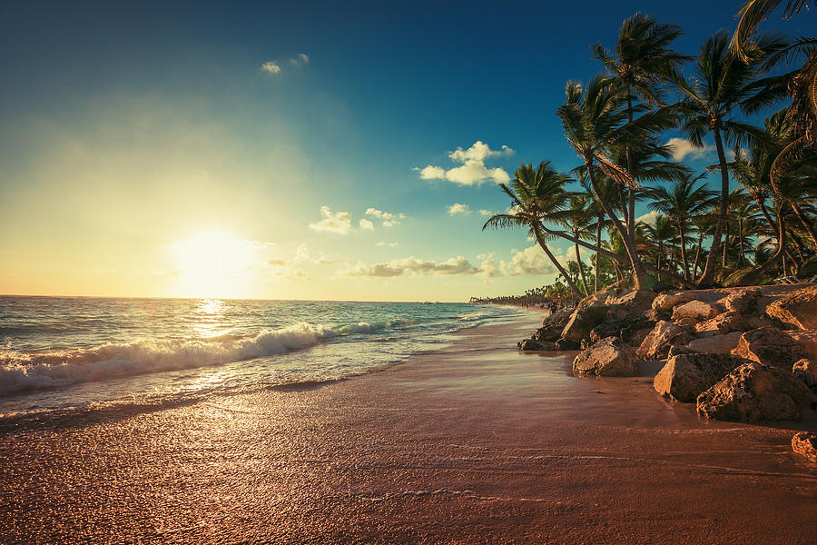 Sunset Photograph - Landscape of paradise tropical island beach #6 by Valentin Valkov
