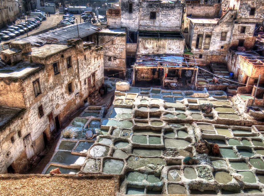 Leather tanneries of Fes - 2 #1 Photograph by Claudio Maioli
