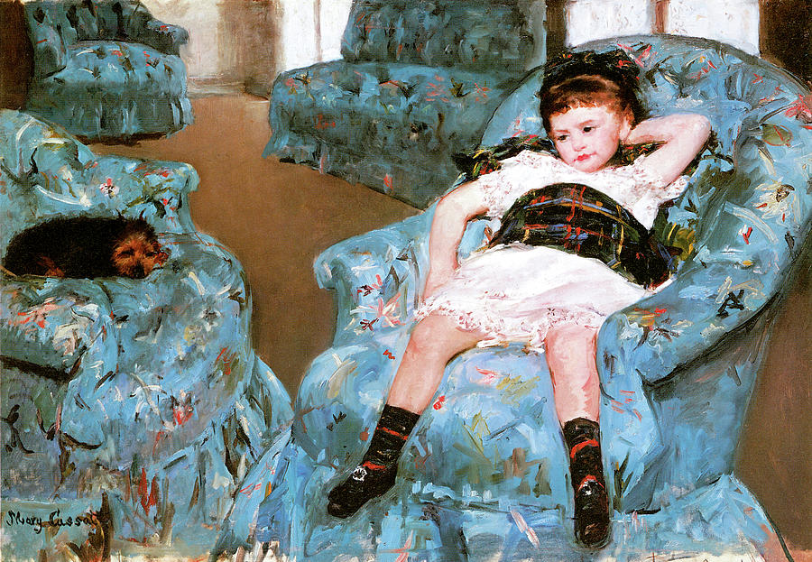 Little Girl in a Blue Armchair #6 Photograph by Mary Cassatt