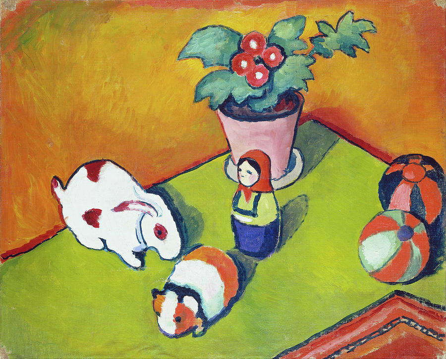 Little Walters Toys #6 Painting by August Macke