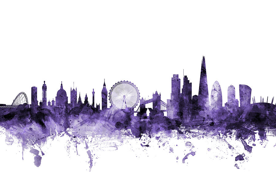 London England Skyline #6 Digital Art by Michael Tompsett