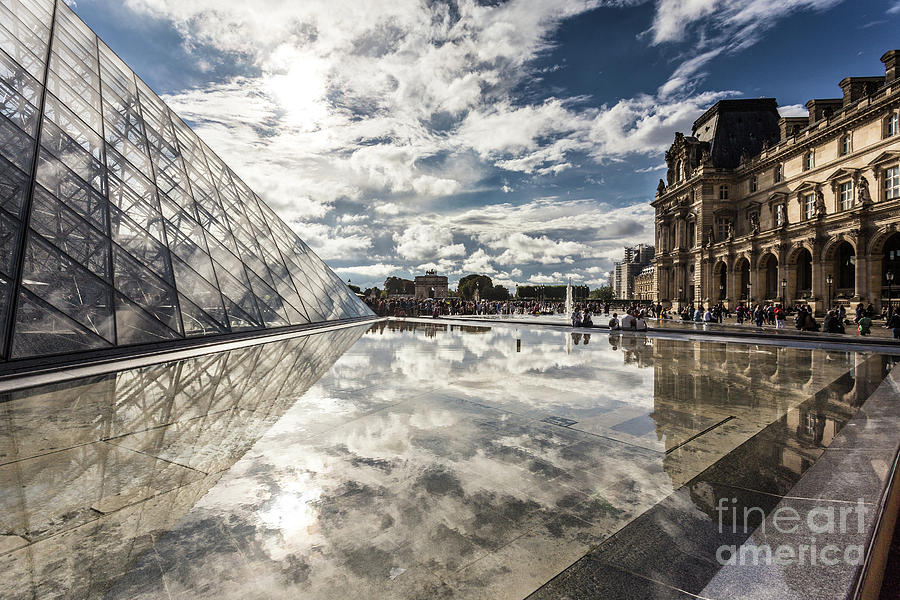 Louvre palace and pyramid in Paris #6 Photograph by Didier Marti