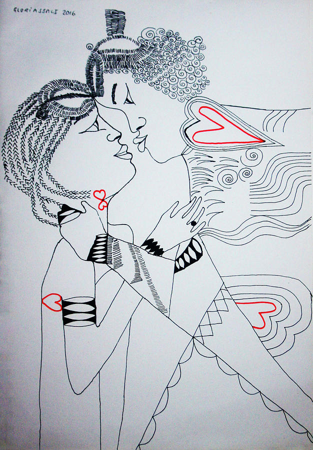 Love is a Heart #6 Drawing by Gloria Ssali