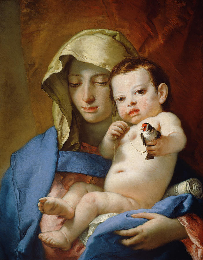 Madonna of the Goldfinch #9 Painting by Giovanni Battista Tiepolo