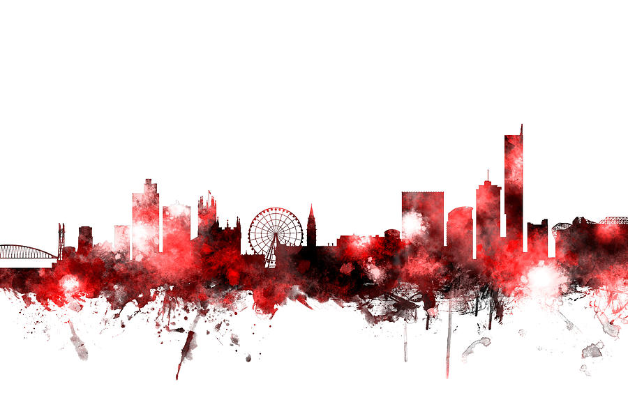 Manchester England Skyline #6 Digital Art by Michael Tompsett
