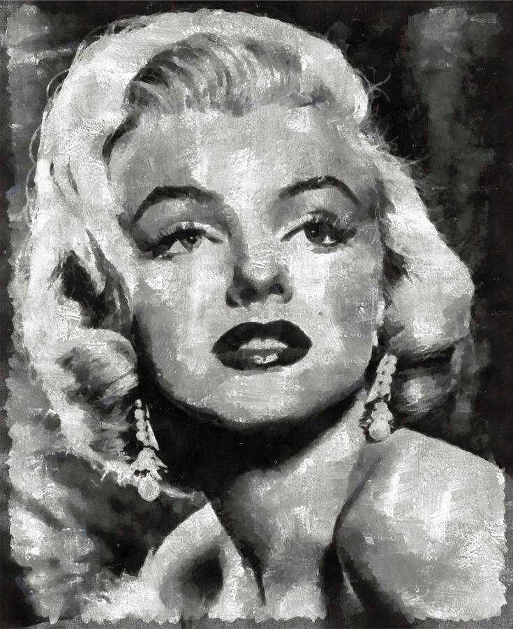 Marilyn Monroe Vintage Hollywood Actress Painting
