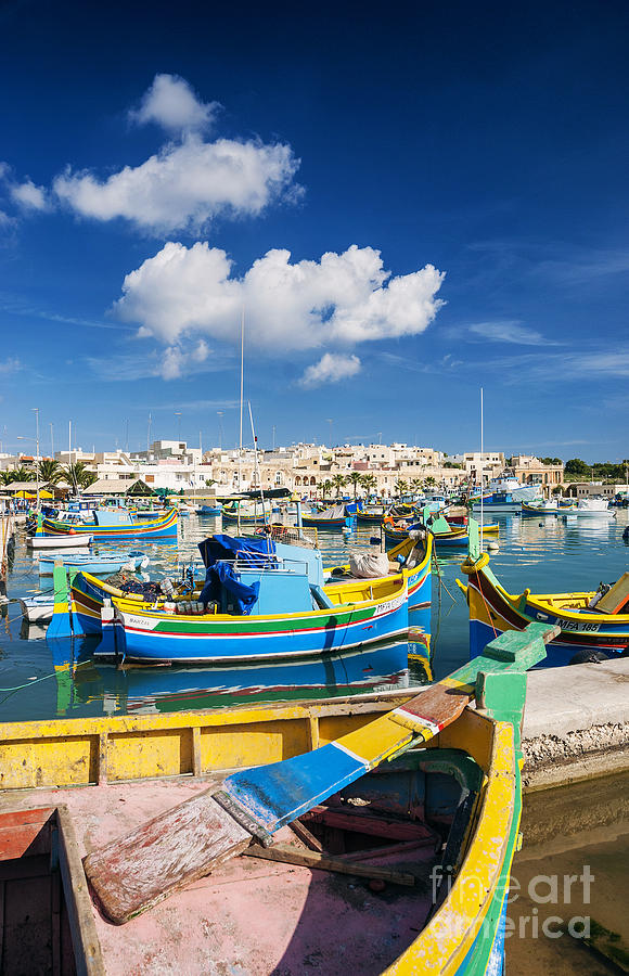 Marsaxlokk Harbour And Traditional Mediterranean Fishing Boats I #6 Photograph by JM Travel Photography