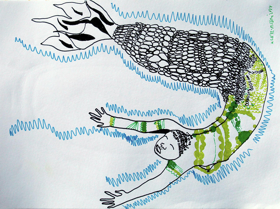 Mermaid #6 Painting by Gloria Ssali
