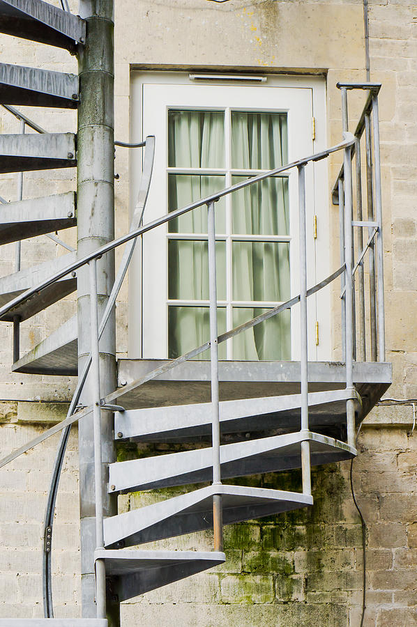 Architecture Photograph - Metal stairs #6 by Tom Gowanlock