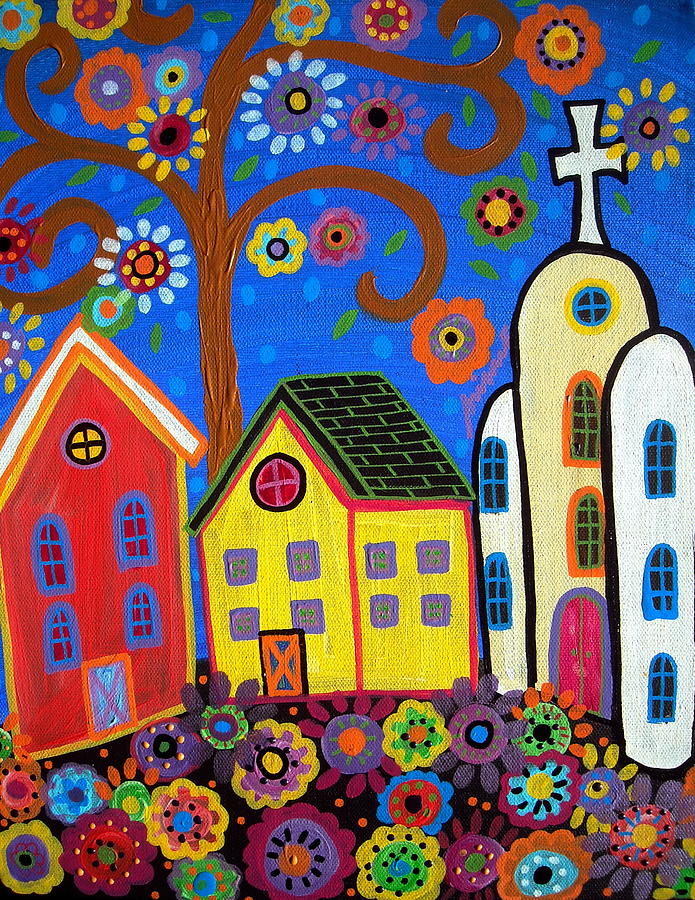 Mexican Town #6 Painting by Pristine Cartera Turkus