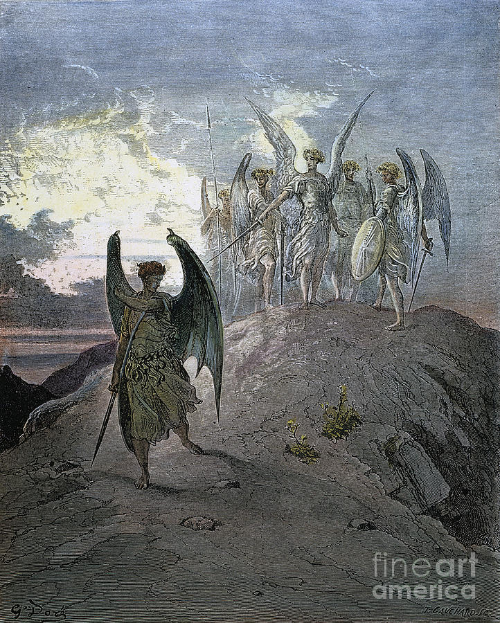Paradise Lost #8 Drawing by Gustave Dore