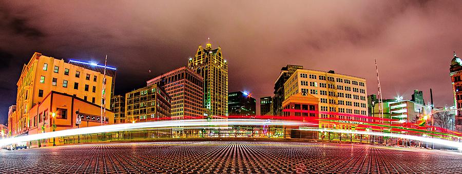 Milwaukee Wisconsin City Skyline At Night  #6 Photograph by Alex Grichenko