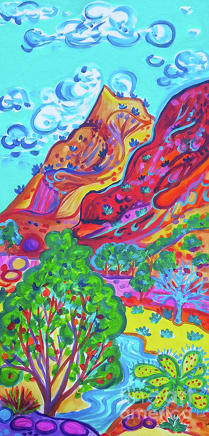 Taos Gorge Peak Painting by Rachel Houseman