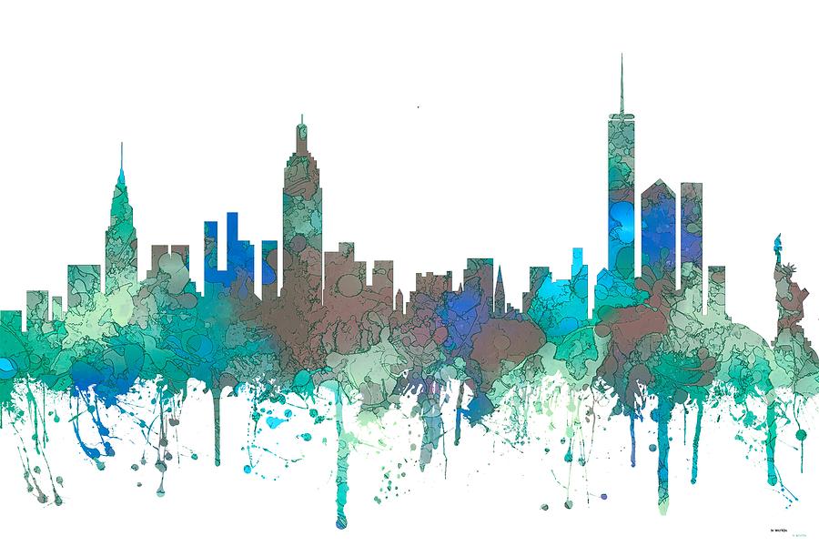 New York NY Skyline #6 Digital Art by Marlene Watson