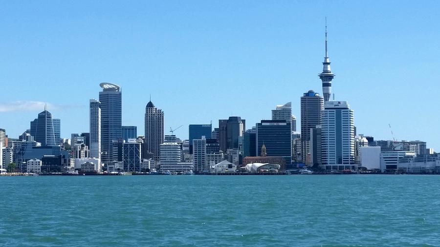 New Zealand - Auckland's Skyline From The Water Photograph by Jeffrey ...