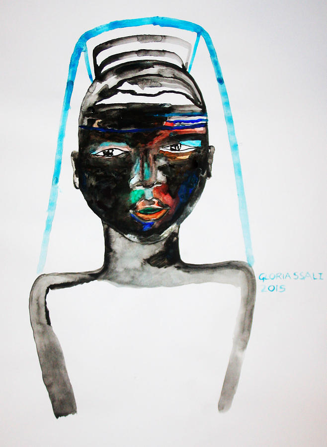 Nuer Bride - South Sudan #6 Painting by Gloria Ssali
