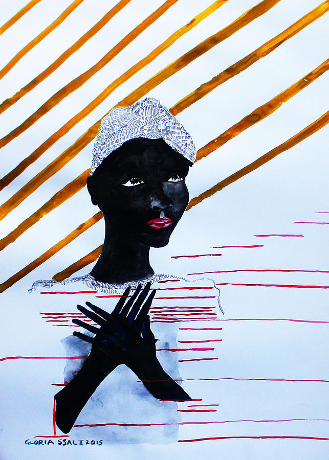 Nuer Lady - South Sudan #6 Painting by Gloria Ssali