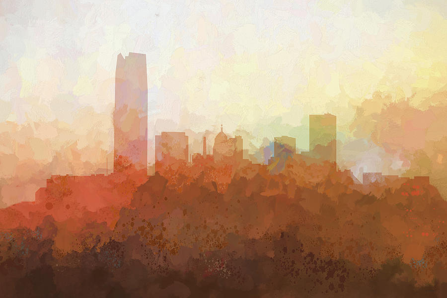 Oklahoma City Oklahoma Skyline #6 Digital Art by Marlene Watson