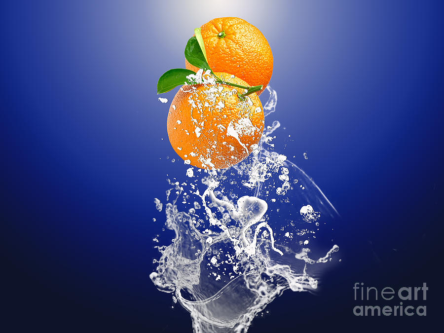 Cool Mixed Media - Orange Splash #6 by Marvin Blaine