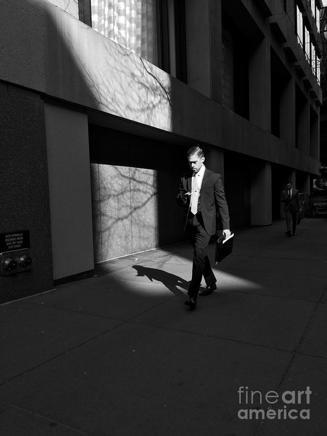 6 P M - Man Walking Photograph by Miriam Danar