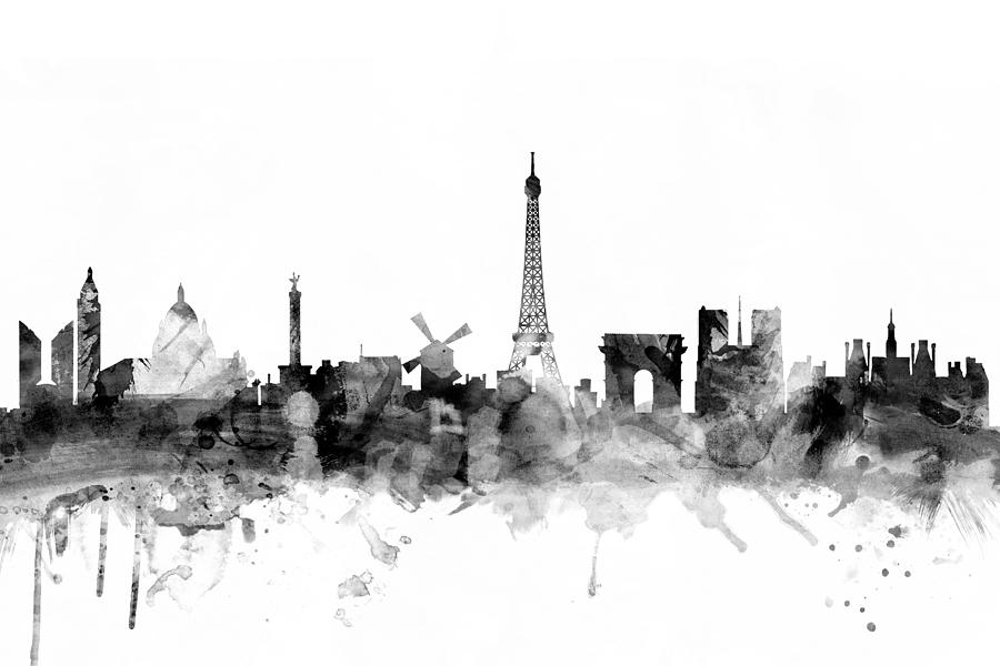 Paris Digital Art - Paris France Skyline #6 by Michael Tompsett