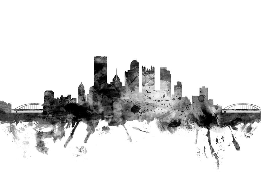 Pittsburgh Pennsylvania Skyline Digital Art by Michael Tompsett