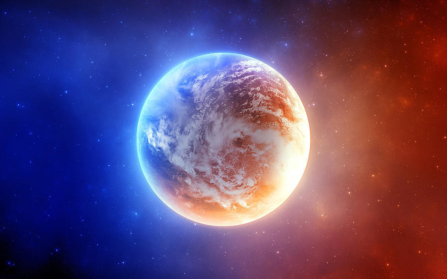 Space Digital Art - Planet #6 by Super Lovely