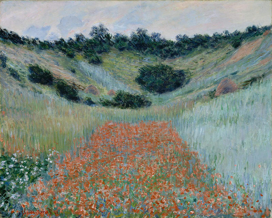 Poppy Field in a Hollow near Giverny #6 Painting by MotionAge Designs