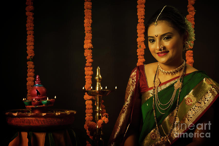 Portrait of Indian Lady #6 Photograph by Kiran Joshi