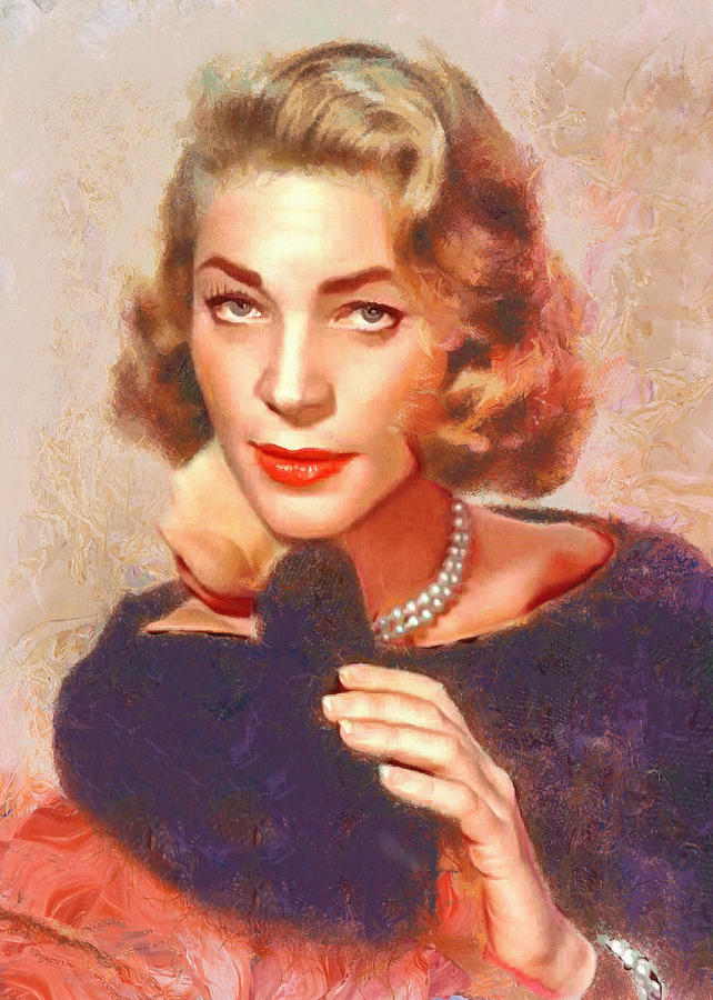 Portrait of Lauren Bacall #5 Digital Art by Charmaine Zoe