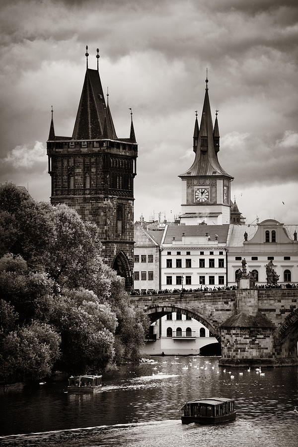 Prague skyline and bridge  #6 Photograph by Songquan Deng