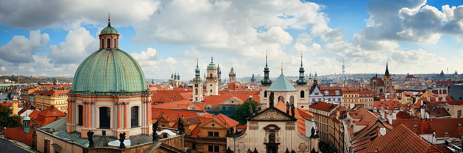 Prague skyline rooftop view dome #6 Photograph by Songquan Deng