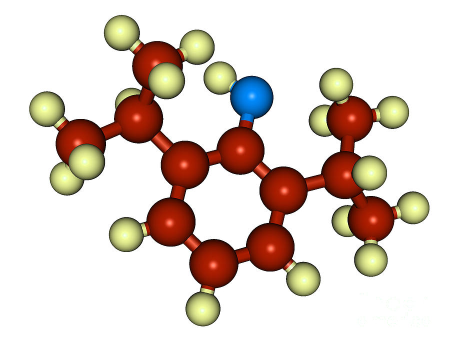 Propofol Diprivan Molecular Model #6 Photograph by Scimat