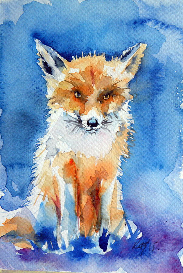 Red fox #5 Painting by Kovacs Anna Brigitta