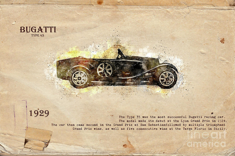 Retro Car In Sketch Style #6 Digital Art by Ariadna De Raadt
