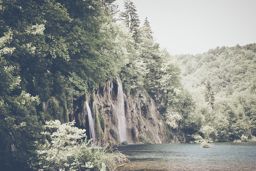 Retro Waterfall with Sunlight with Vintage Instagram Film Effect #6 Photograph by Brandon Bourdages
