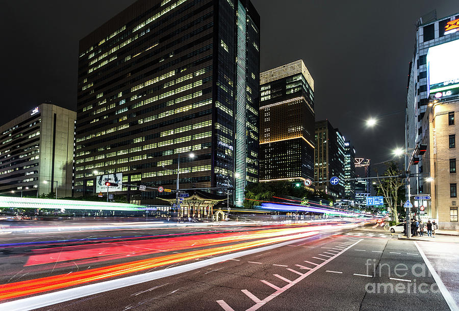 Seoul night rush #6 Photograph by Didier Marti