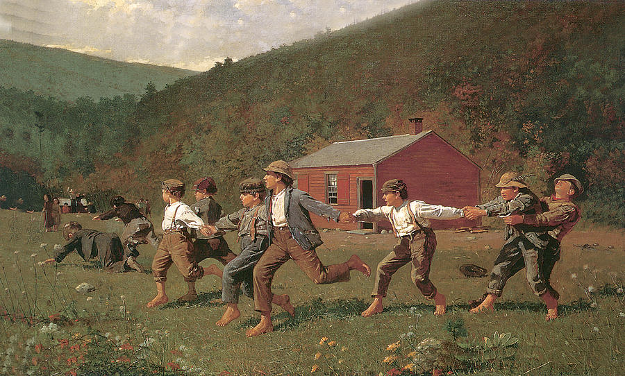 Hat Painting - Snap the Whip #6 by Winslow Homer