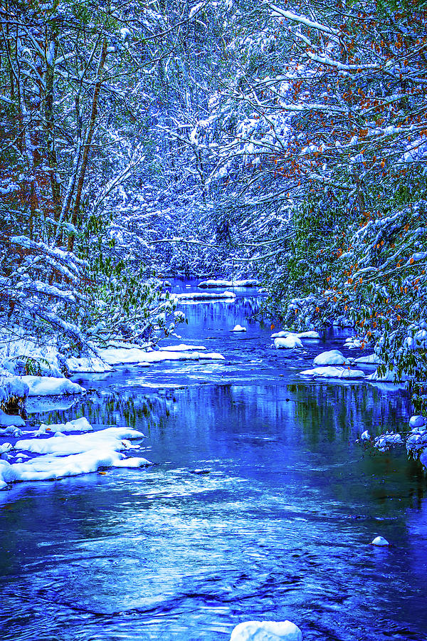 Snow And Ice Covered Mountain Stream #6 Photograph by Alex Grichenko