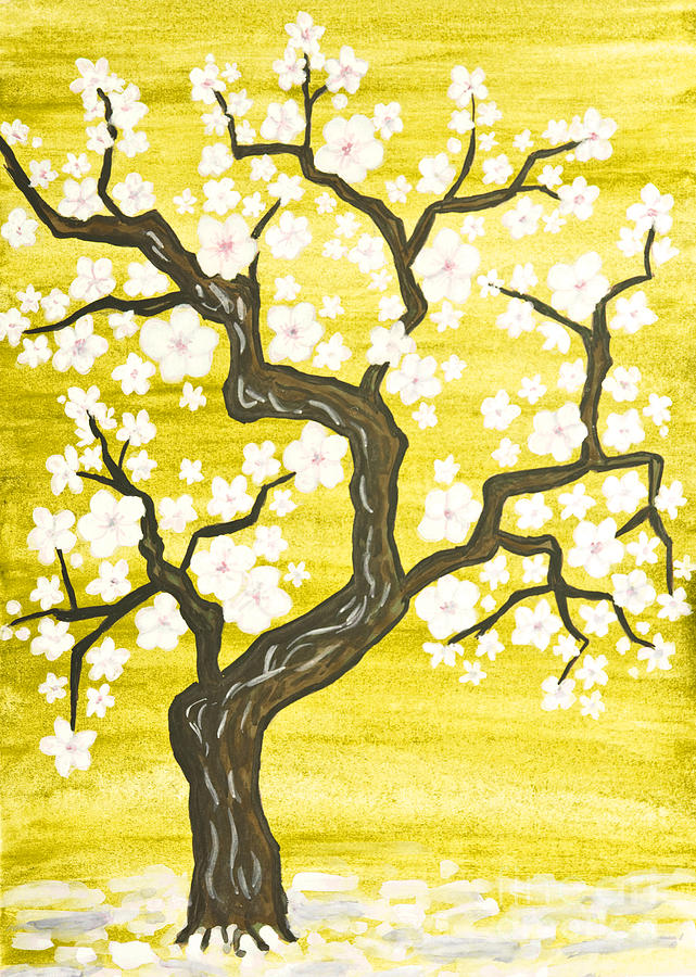 Spring tree in blossom, painting #6 Painting by Irina Afonskaya