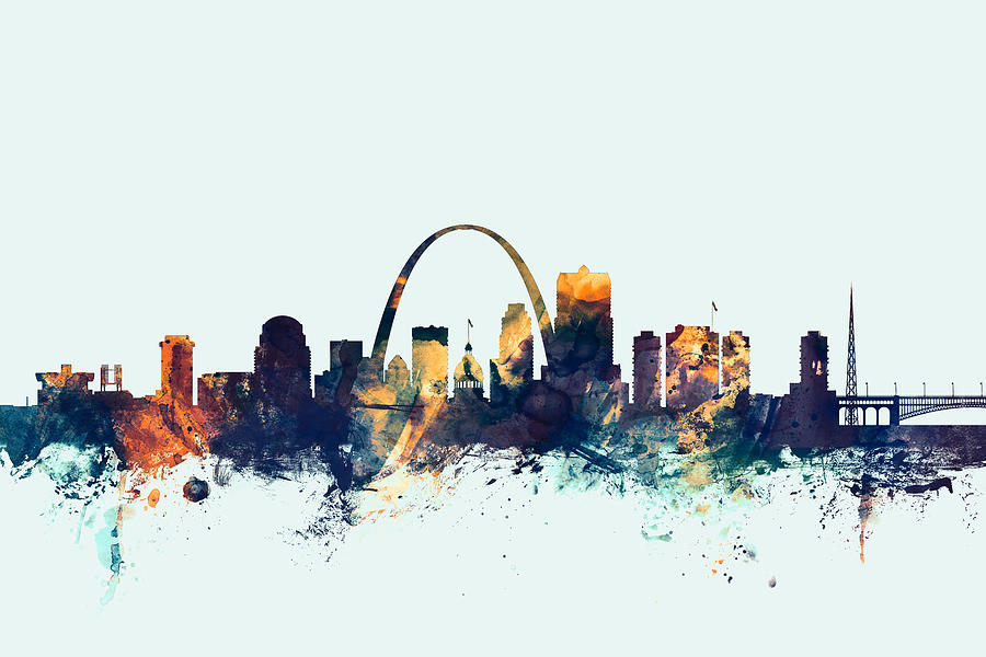 St Louis Missouri Skyline #6 Digital Art by Michael Tompsett