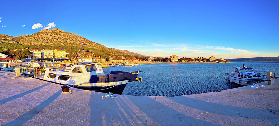 Starigrad Paklenica waterfront at sundown panoramic view #6 Photograph by Brch Photography