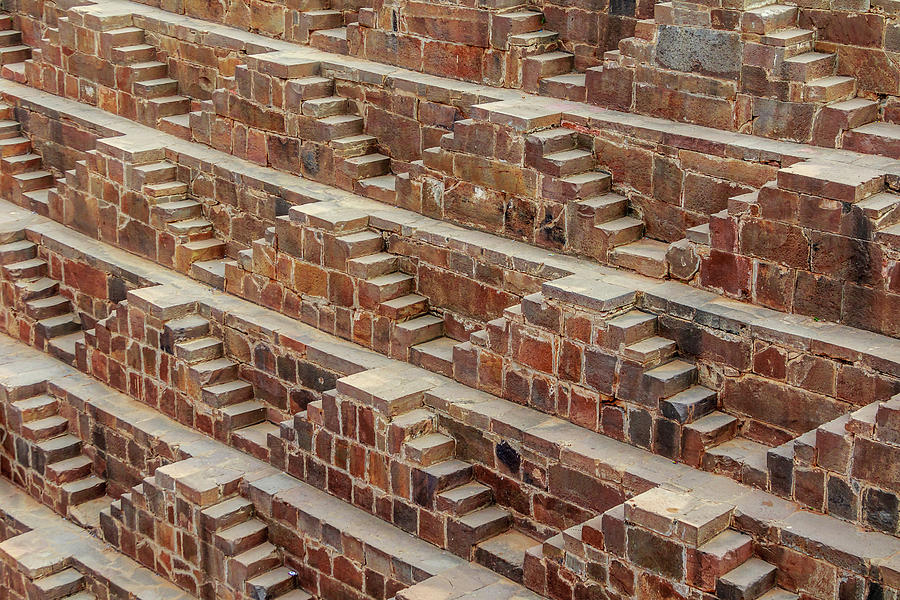 Architecture Photograph - Steps at Chand Baori #11 by Nila Newsom