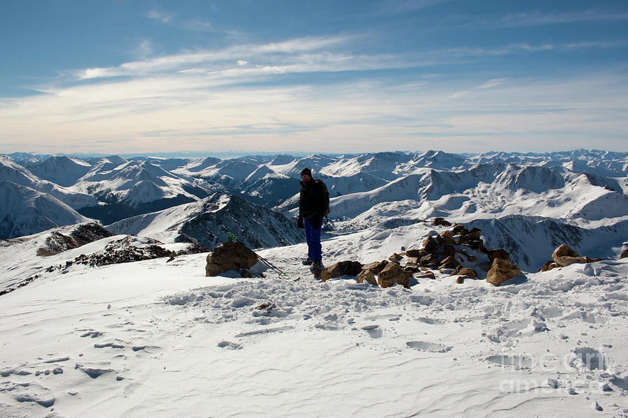 Summit Of Mount Elbert Colorado In Winter Photograph